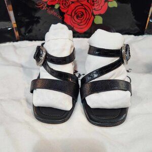Brighton black sandals. Rusty Size 7   3" heel